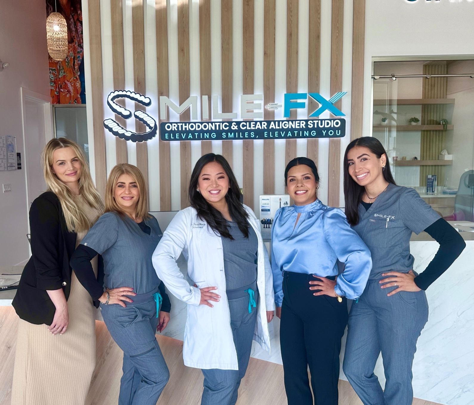 The SMILE-FX Team In Front of the Front Desk